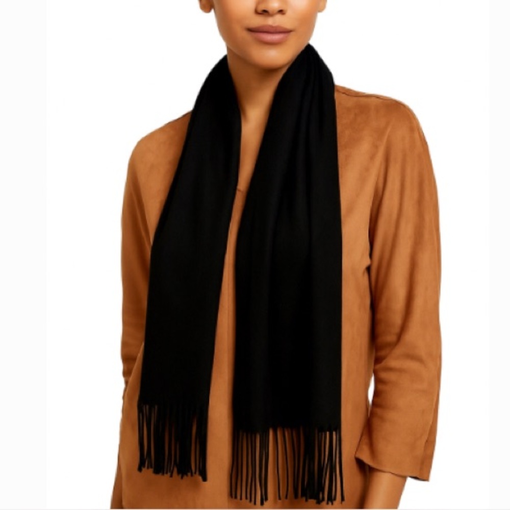 Classic Women’s Black Fringe Scarf 100% Acrylic